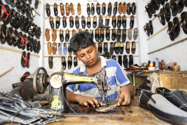 Case 42: Full name: Soleman , Age: 13, Experience: 1 year, Occupation: Shoemaker, Location: Hazaribagh, ‘I read up to class seven. I wanted to help my father in his shoe shop. Also he told me that education is not for us. I should learn shoemaking which is my future. There is a great market for shoemakers. So I started learning this last year. I want to help my father in every possible way. This job is very challenging for me. After one year of work I am still struggling to perform it properly.’